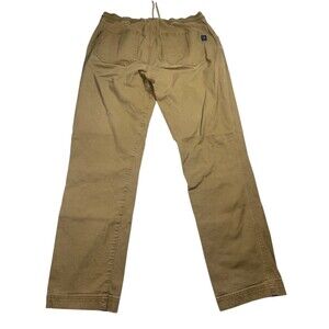 L.L.Bean BeanFlex Pants Men's 32 Khaki‎ Cotton Standard Fit Pull-On Straight Leg